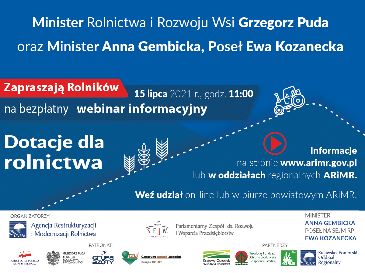 Webinar dla Rolników 15.07.2021 woj. kujawsko pomorskie a393b